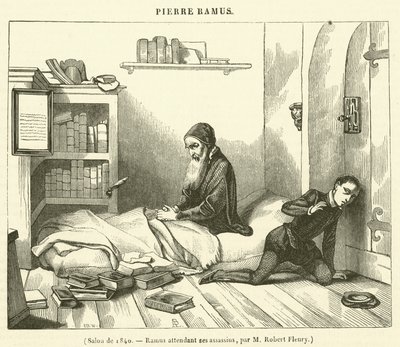 Salon z roku 1840, Ramus čekající na své vrahy (rytina) od French School
