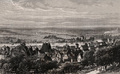 Sarreguemines - Moselle - rytina v „La France illustrée: geografie, historie, statistická správa“ od V.A. Malt-Brown. 1884 od French School