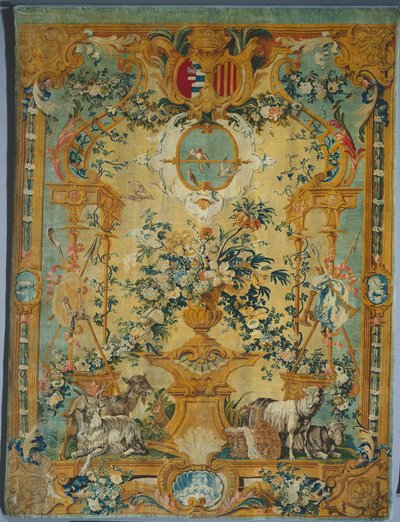 Panel Savonnerie: Jaro s erbem, výrobce Savonnerie Factory, Francie, před rokem 1717 od French School