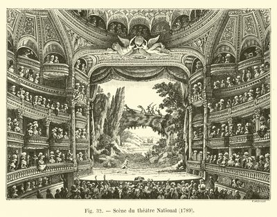 Scene du Theatre National, 1789 od French School