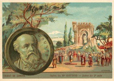 Scéna z opery Charlese Gounoda Le Tribut de Zamora (chromolitho) od French School