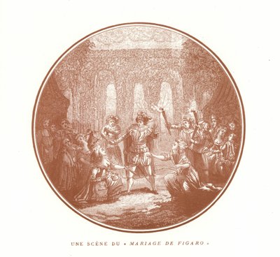 Scéna z Figarovy svatby od Wolfganga Amadea Mozarta od French School