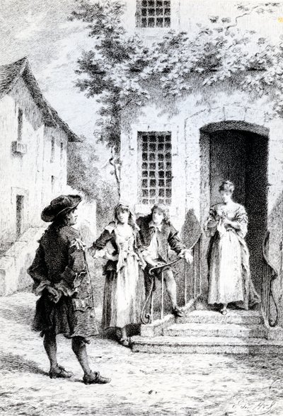 Scéna ze Školy pro manželky od Moliera od French School