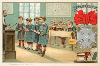 Školácký kříž (chromolitho) od French School