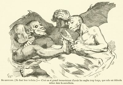 Odpuzují se, Dělají si záchod, Je to tak velká nepříjemnost mít příliš dlouhé nehty, že je to zakázáno i v čarodějnictví (rytí) od French School