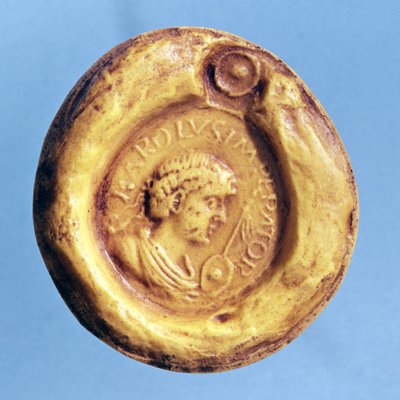 Pečeť Karla III. (839-888) Tlustého, krále Francie a císaře Svaté říše římské, 9. století od French School