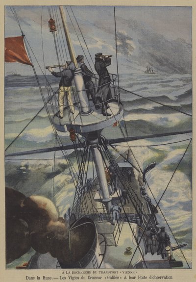Pátrání po zmizelé francouzské lodi Vienne (barva litho) od French School