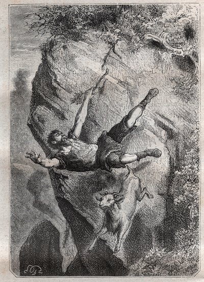 Selkirk se válel se svou kořistí nahoru a dolů; dobrodružství Alexandra Selkirka (Alexander Selcraig) (1676-1721), skotského námořníka opuštěného na ostrově Juan-Fernandez v Tichém oceánu na čtyři roky, jehož dobrodružství inspirovalo román Daniela Defoea  od French School