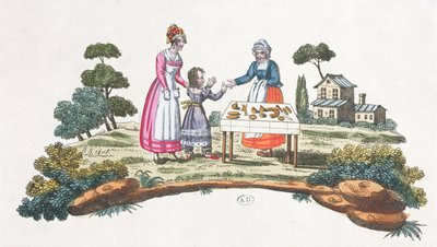 Prodejce Pain dEpices, design pro ventilátor, c.1820-30 od French School