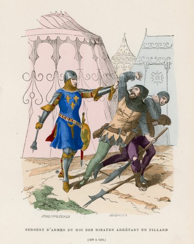 Sergeant of Arms zatýkání lupiče, 1290-1330 od French School