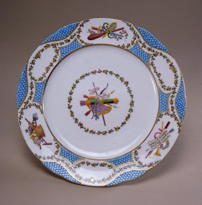 Servírovací dezertní talíř Sevres, od Melbourne Service, 1770 (jemně pastovaný porcelán) od French School
