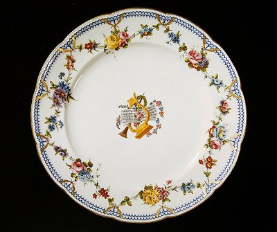 Deska Sevres zdobená notami, 1764 (fajáns) od French School