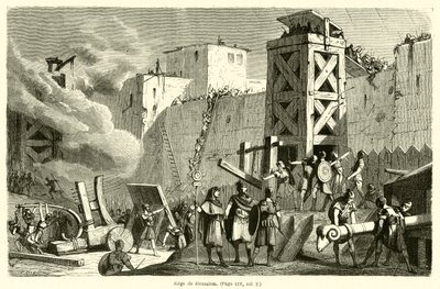 Siege de Jerusalem (rytina) od French School