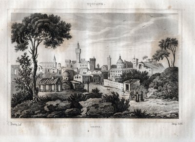 Siena - Siena - Toscana - Toskánsko - Rytina z “” Malebné Itálie”” od M. de Norvins, Ch. Nodier 1834-1836. od French School