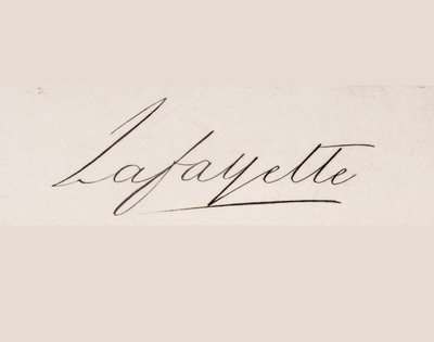 Podpis Marie-Joseph-Paul-Yves-Roch-Gilbert du Motier, markýz de Lafayette od French School