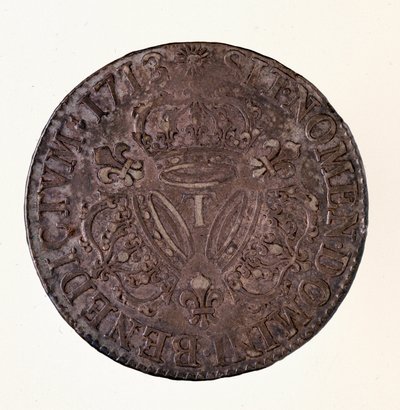 Stříbrné francouzské ECU (scude), vláda krále Ludvíka XIV. (1643-1715) 1713 Diam. 4 cm Neapol, museo archeologico od French School