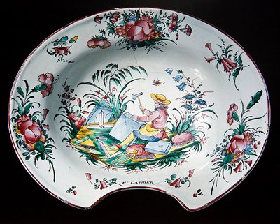 Talíř od Sinceny s kamenickou výzdobou, cca 1780 (polychromovaná kamenina) od French School