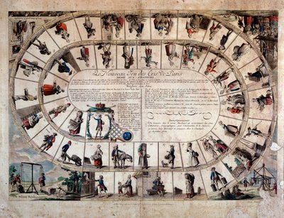 Malé metry: hrací deska s výkřiky pařížské husy. 1779 Soukromá sbírka od French School