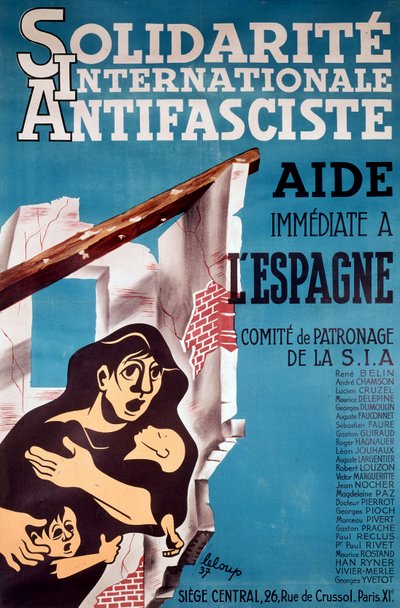 Solidarite Internationale Antidasciste", Antifašistický plakát od French School