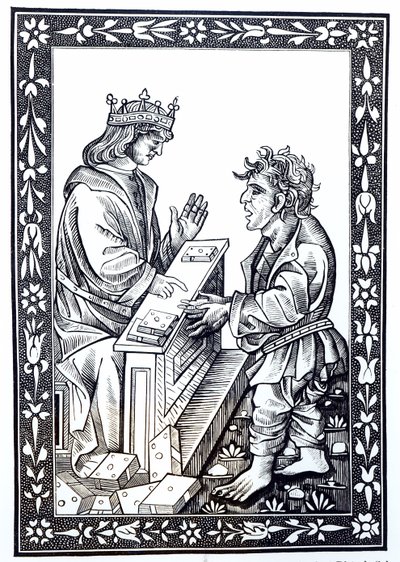 Solomon a Marcoul, ilustrace z Vědy a literatury ve středověku a renesanci, napsal a vyryl Paul Lacroix, 1878 od French School