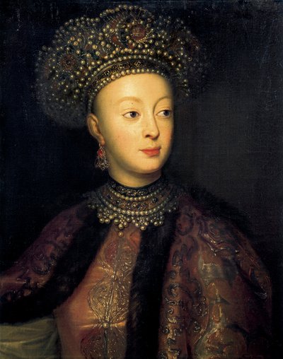 Sophia Alekseyevna Ruska (olej na plátně) od French School