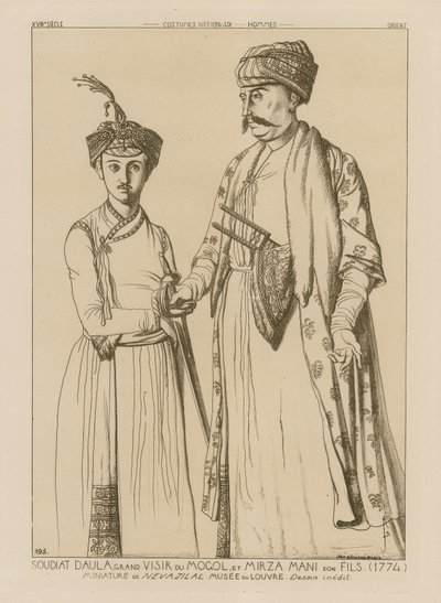 Soudiat Daula, velkovezír Mongolů a jeho syn Mirza Mani (1774) od French School