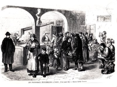 Soup Kitchen v Paříži, c. 1860 od French School