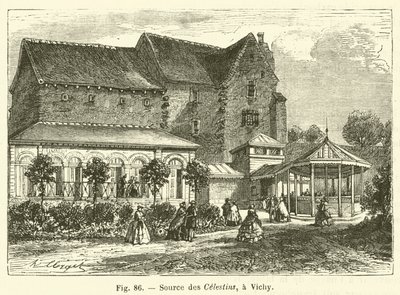 Source des Celestins, a Vichy (rytina) od French School