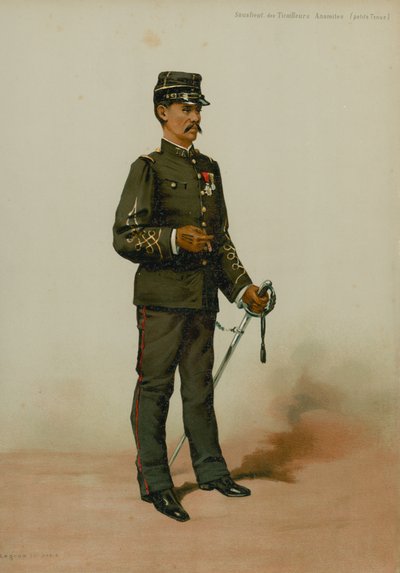 Zástupce nadporučíka Anamite Skirmishers (malé oblečení) od French School