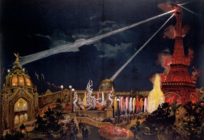Suvenýr z Iluminací v Paříži na památku 1. století francouzské revoluce během výstavy Universelle v roce 1889 od French School