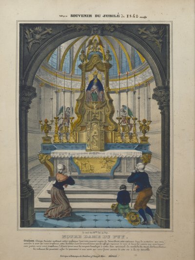 Suvenýr na jubileum Panny Marie z Puy v roce 1842 od French School