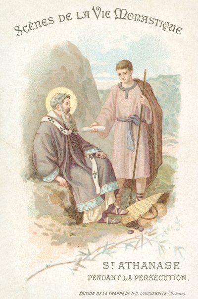 Svatý Atanáš během pronásledování křesťanů (chromolitho) od French School