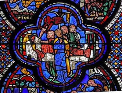St John window: The death of Stacatus: démon bere jeho duši (w48) od French School