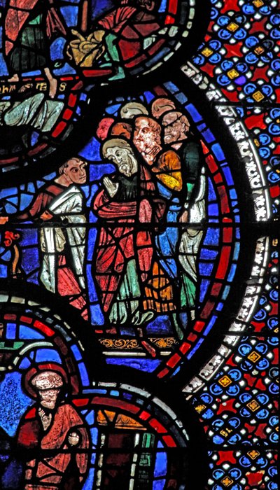 St John window: Oživuje ženu (w48) od French School