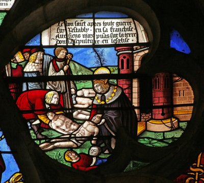 St Louis koná dobré skutky: pohřbívání mrtvých od French School