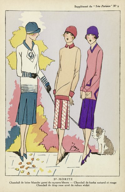 Svatý Mořic, z časopisu Tres Parisien, pub.1925 (pochoárový tisk) od French School
