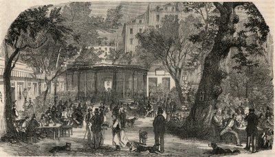 Známka Cheval Blanc v Paříži v 19. století – rytina v „Tableau-de-Paris““ od Edmonda Texiera 1852 od French School