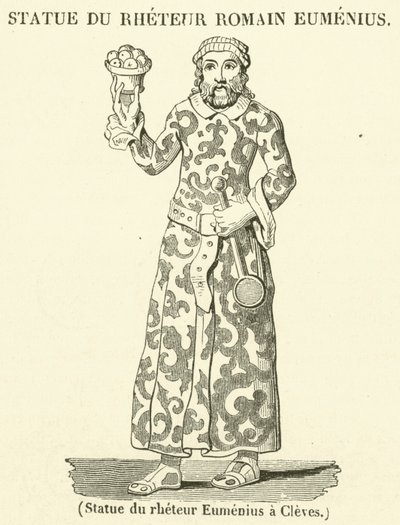 Socha řečníka Eumenia a Cleves (rytina) od French School