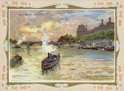 Parní čluny na řece Seině, Paříž od French School