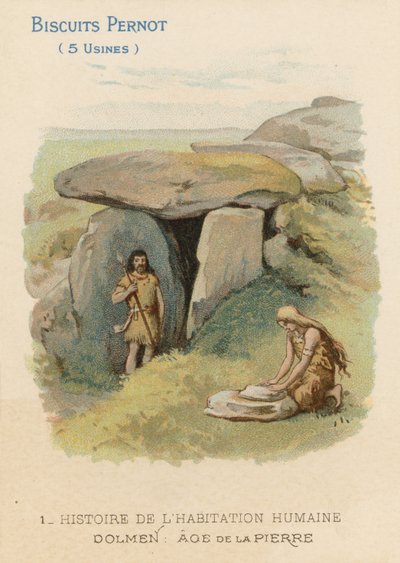 Dolmen z doby kamenné od French School