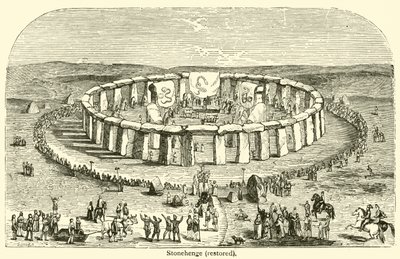 Stonehenge, restaurováno (rytina) od French School