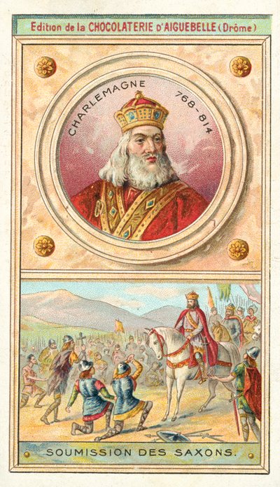 Podřízení Sasů Karlu Velikému, 785 (chromolitho) od French School