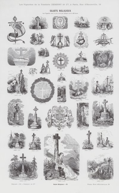 Náboženské předměty (rytina) od French School