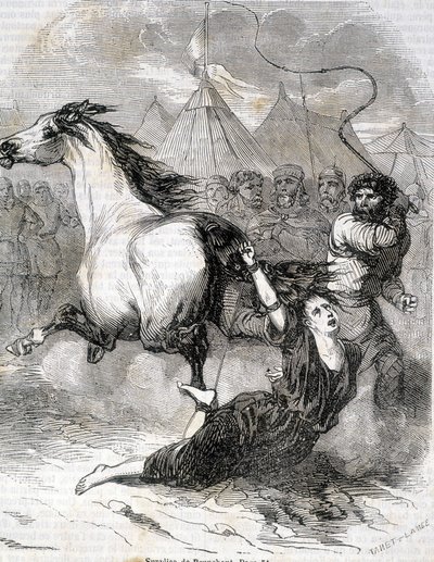Torment of Brunehaut (nebo Brunehilde) (613) - v „Histoire de France“ od L.-P. Anquetil od French School