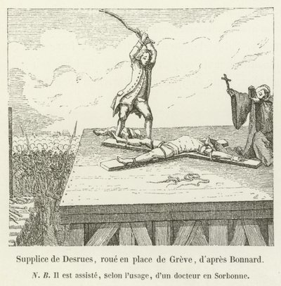 Torment of Desrues, kolo na Place de Greve, po Bonnardovi od French School