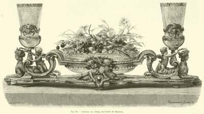 Hlavně v křišťálu, z továrny Baccarat (rytina) od French School