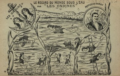 Plavající dívky (litho) od French School