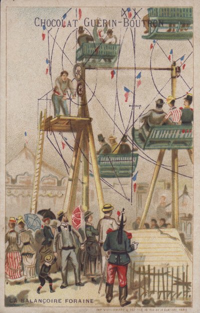 Houpačka v lunaparku (chromolit) od French School