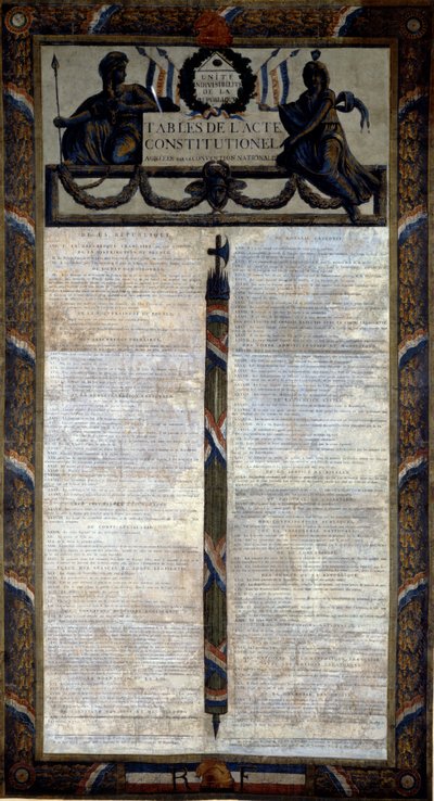 Tabulka ústavního zákona z roku 1793 od French School