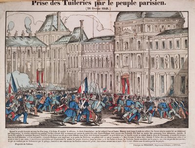 Dobytí Tuileries pařížským lidem, 24. února 1848 od French School